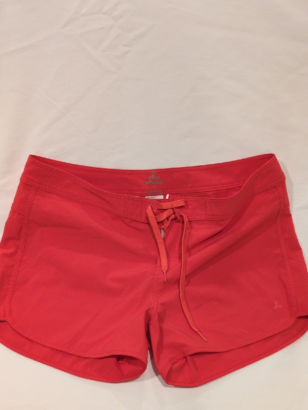 Prana Womens Red Athletic Drawstring Swim Shorts Size Medium